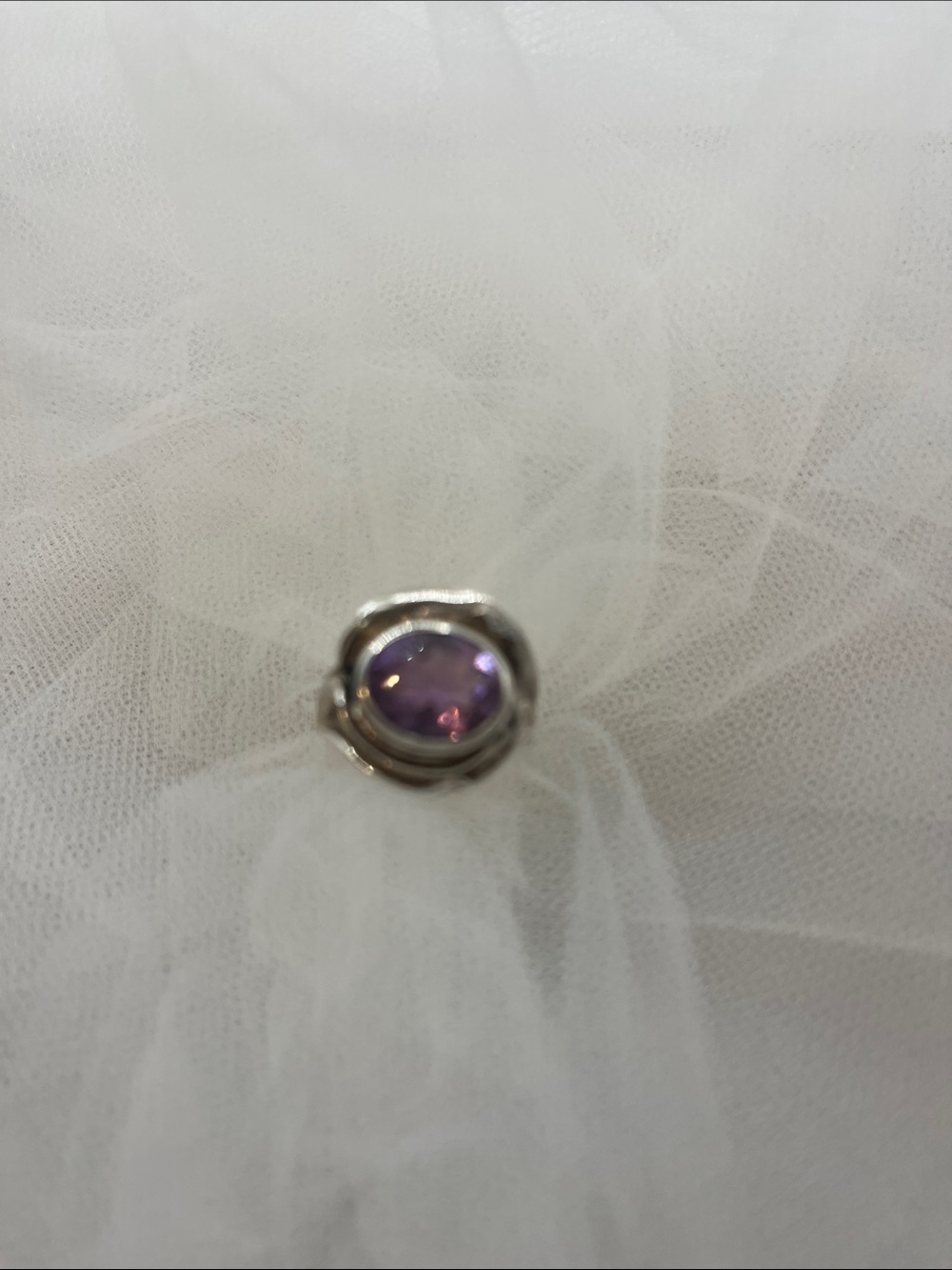 Modern Amethyst 925 Ring by renowned Israeli fine jewelry designer Hagit Gorali